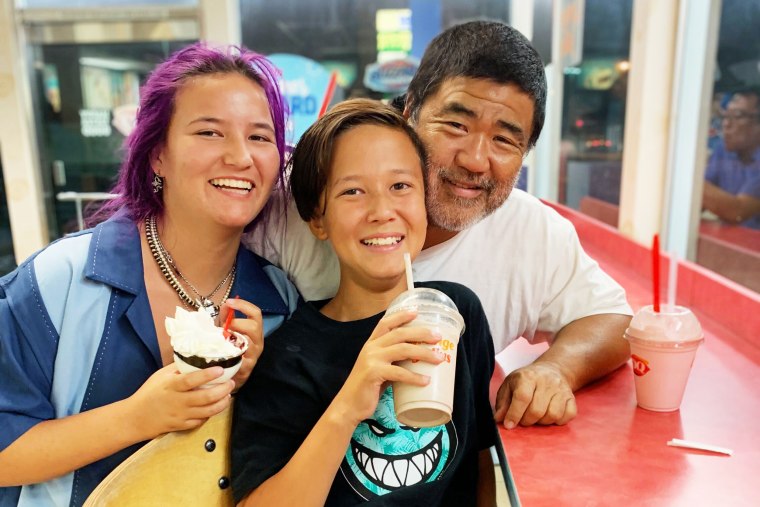 Ken Hada with his children