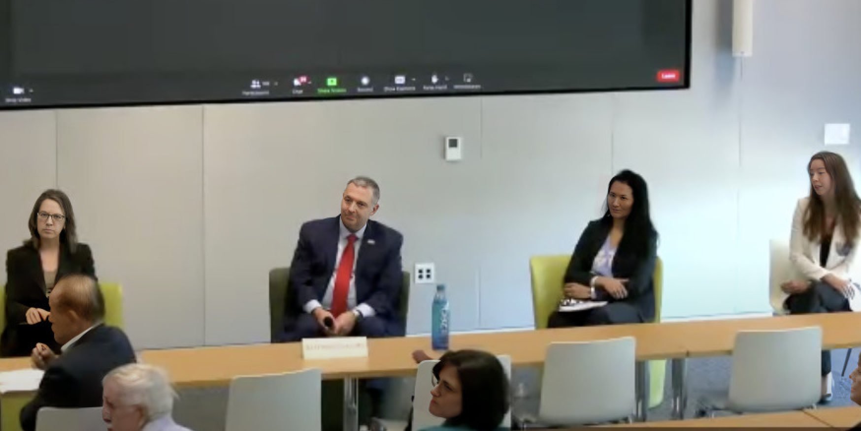 From left, the FBI’s Jill Murphy, Douglas Williams, Gigi Pickering and Kelly Choi speaking on Thursday in Houston.
