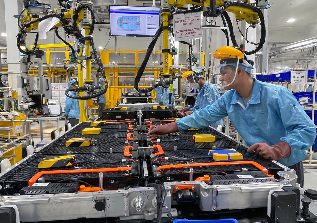 The Vinfast electric vehicle factory in Hai Phong, Vietnam. Southeast Asian countries such as Vietnam could face protectionism from Washington in the event of a second Donald Trump term. Photo: Getty Images