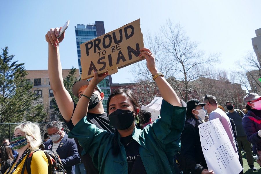 Anti-Asian hate protest at Chinatown, Manhattan, New York, 21 March 2021. (SPH Media)