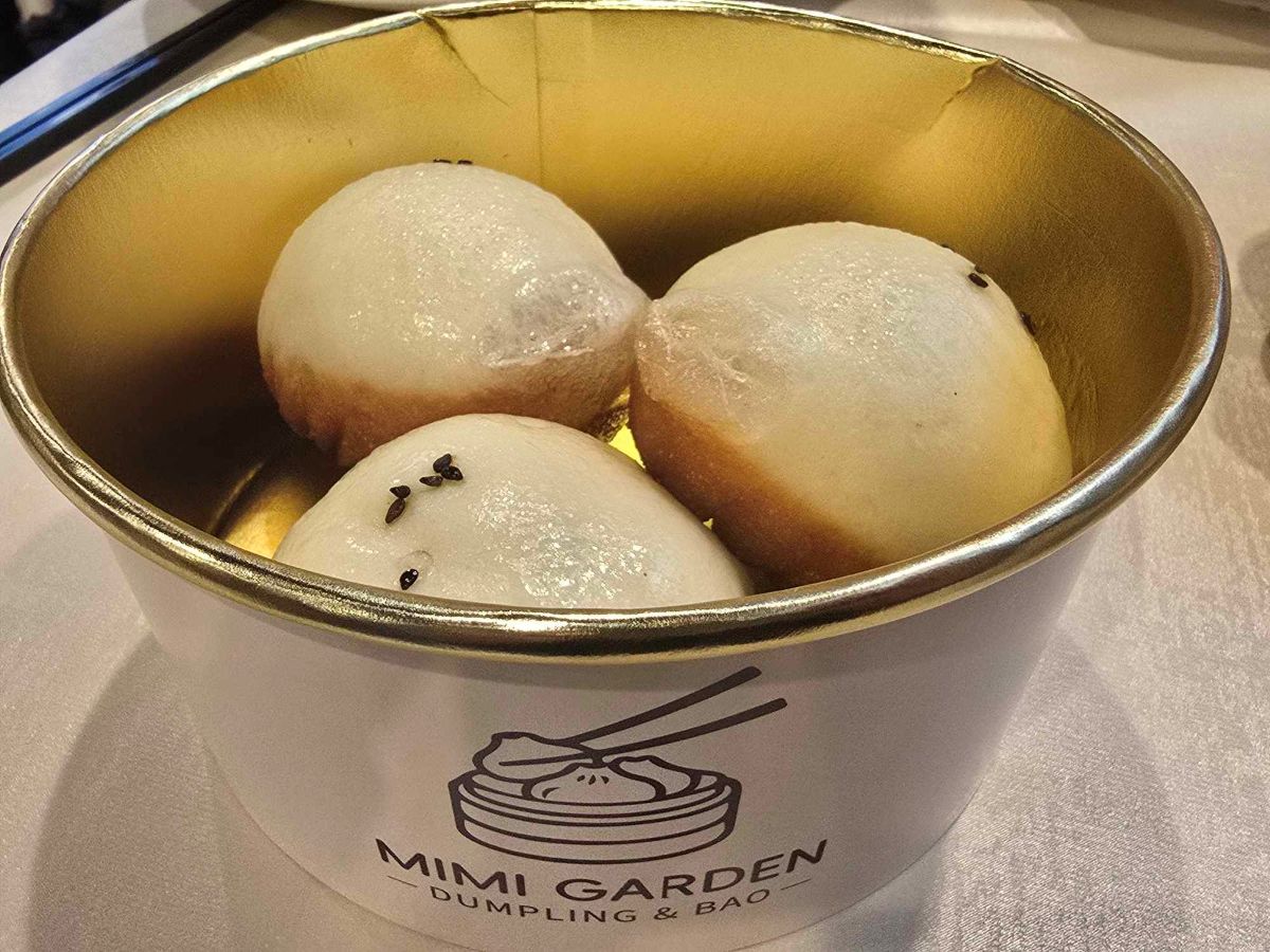 Pork stuffed pan fried buns at Mimi Garden,