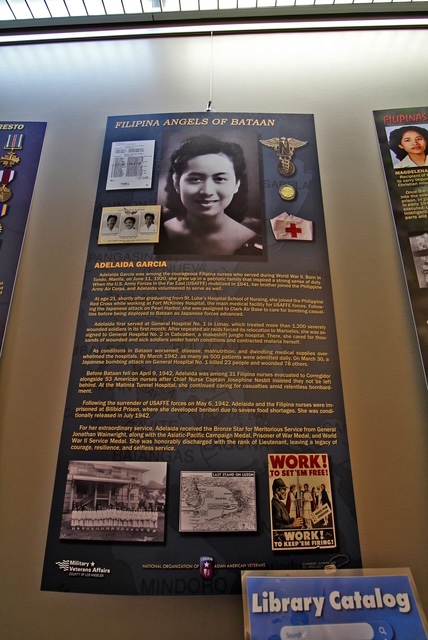 A poster features Filipino nurses of World War II.
