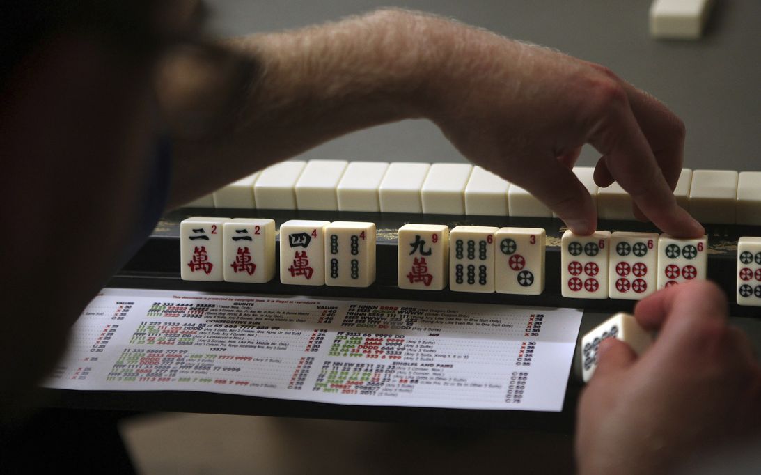 A person plays the game of Mahjong in a building at Dogpatch in San Francisco, California, on  September 27, 2011.