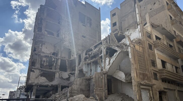 A destroyed building in Syria