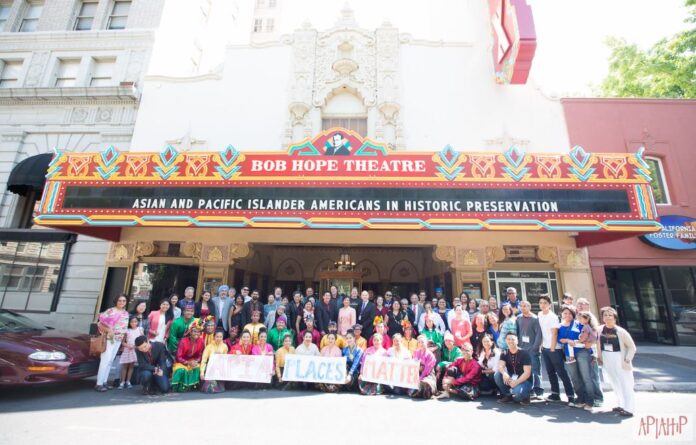 Members of Asian and Pacific Americans in Historical Preservation pose for a photo.