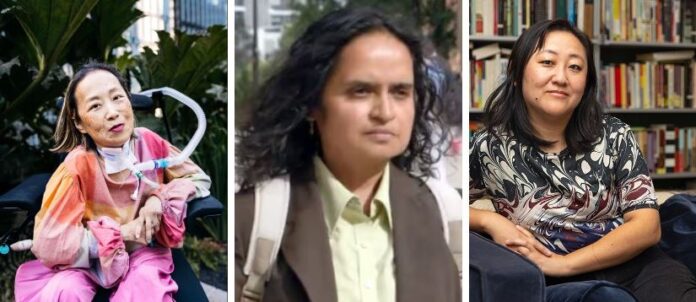 MacArthur Genius Fellowship winners Alice Wong, Shailaja Paik and Ling Ma.