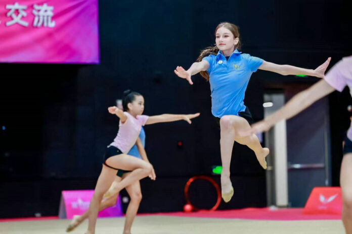 Young Chinese, US gymnasts train together at Shougang Park